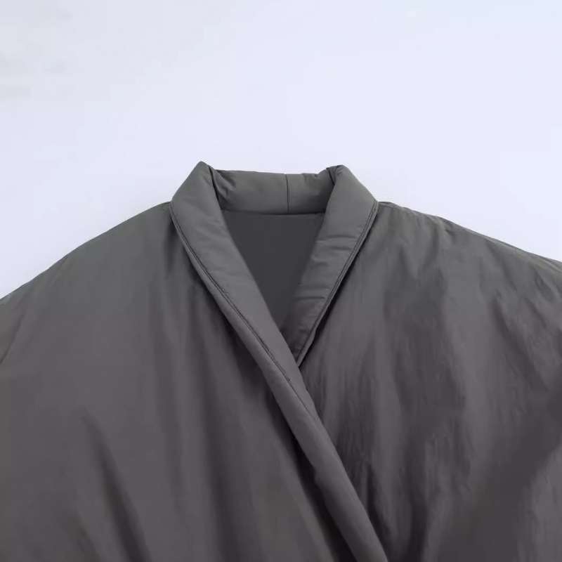 Veste en coton à double boutonnage style kimono pour femme, design de niche, à lacets, collection Printemps-Été 2026
