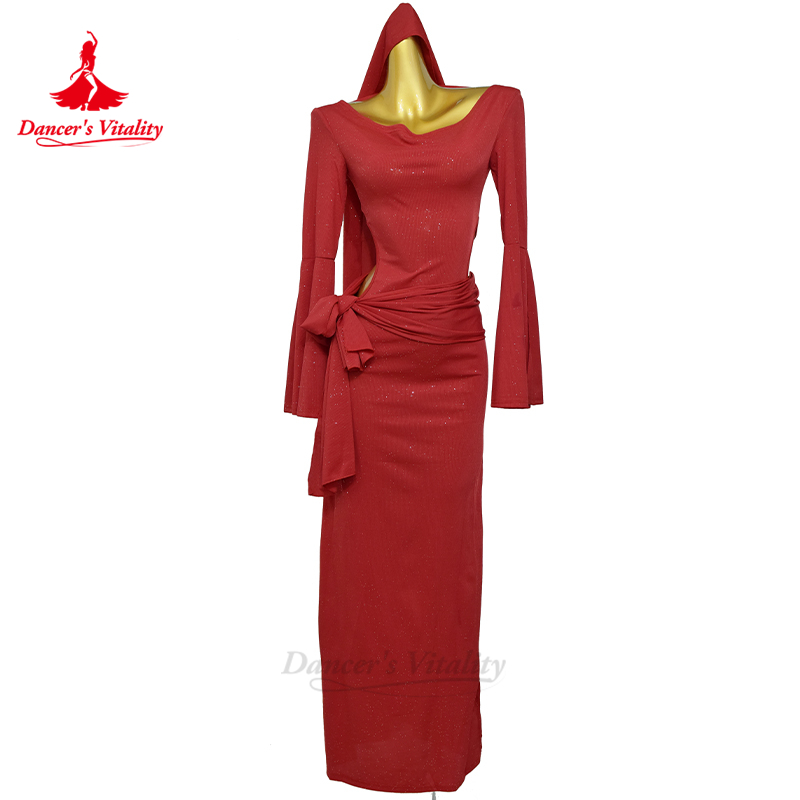 Costume de danse du ventre pour femmes, Robe à manches mi-longues pour adultes, vêtements d'entraînement Saibi Shaabi Baladi, tenue de danse du ventre