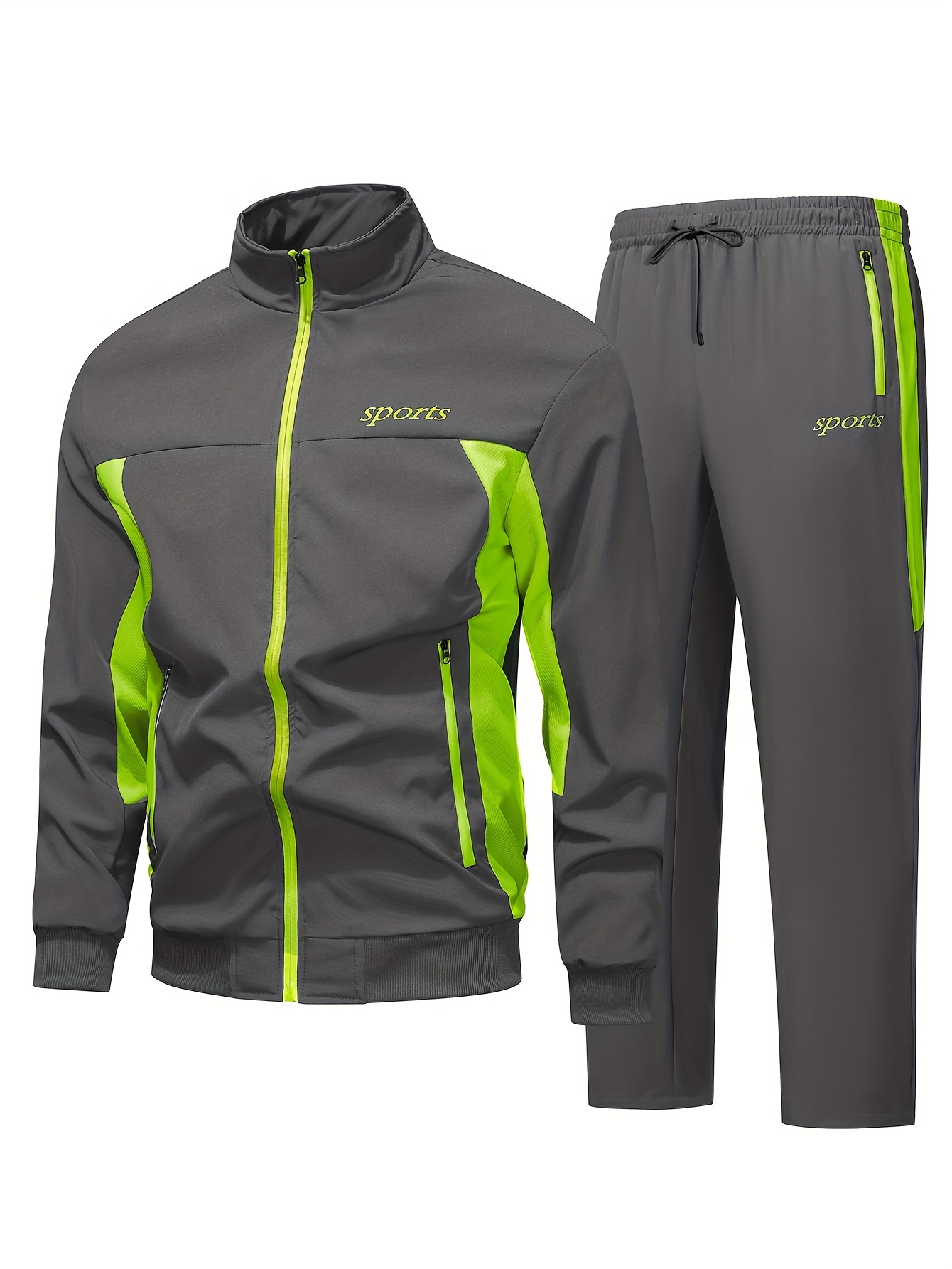 Costume pour hommes deux pièces survêtement printemps et automne veste à capuche de sport + sport nouveaux hommes en plein air deux pièces Fitness Jogging costume