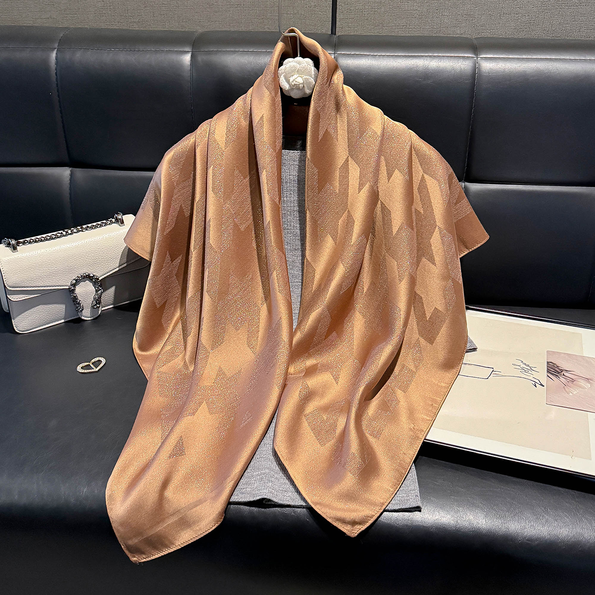 Hijab bohème pour femmes, marque de luxe, doux, Long châle carré musulman, protection solaire, sortie d'été, dernière collection 2025