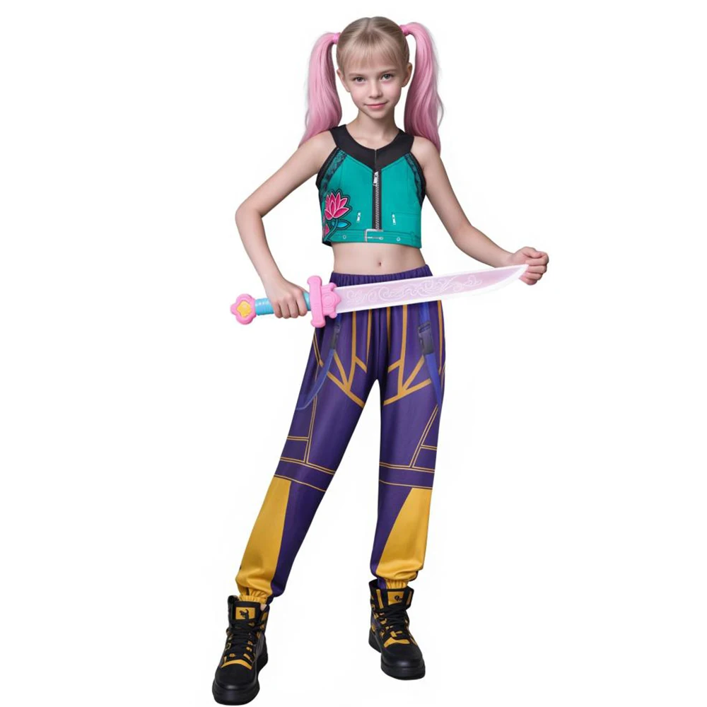 Ensemble de costumes de Cosplay du Film animé Zoey pour filles, vêtements de jeu de rôle de groupe idole k-pop, vêtements de spectacle sur scène de carnaval d'halloween