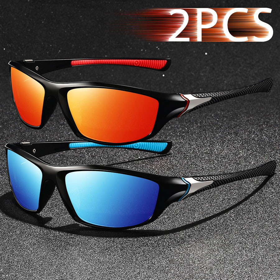 2 paires de lunettes de soleil vintage avec décorations métalliques, pour la plage tropicale, les vacances, les hommes et les femmes, pour le sport, la conduite, la pêche, le cyclisme, la randonnée, la course à pied