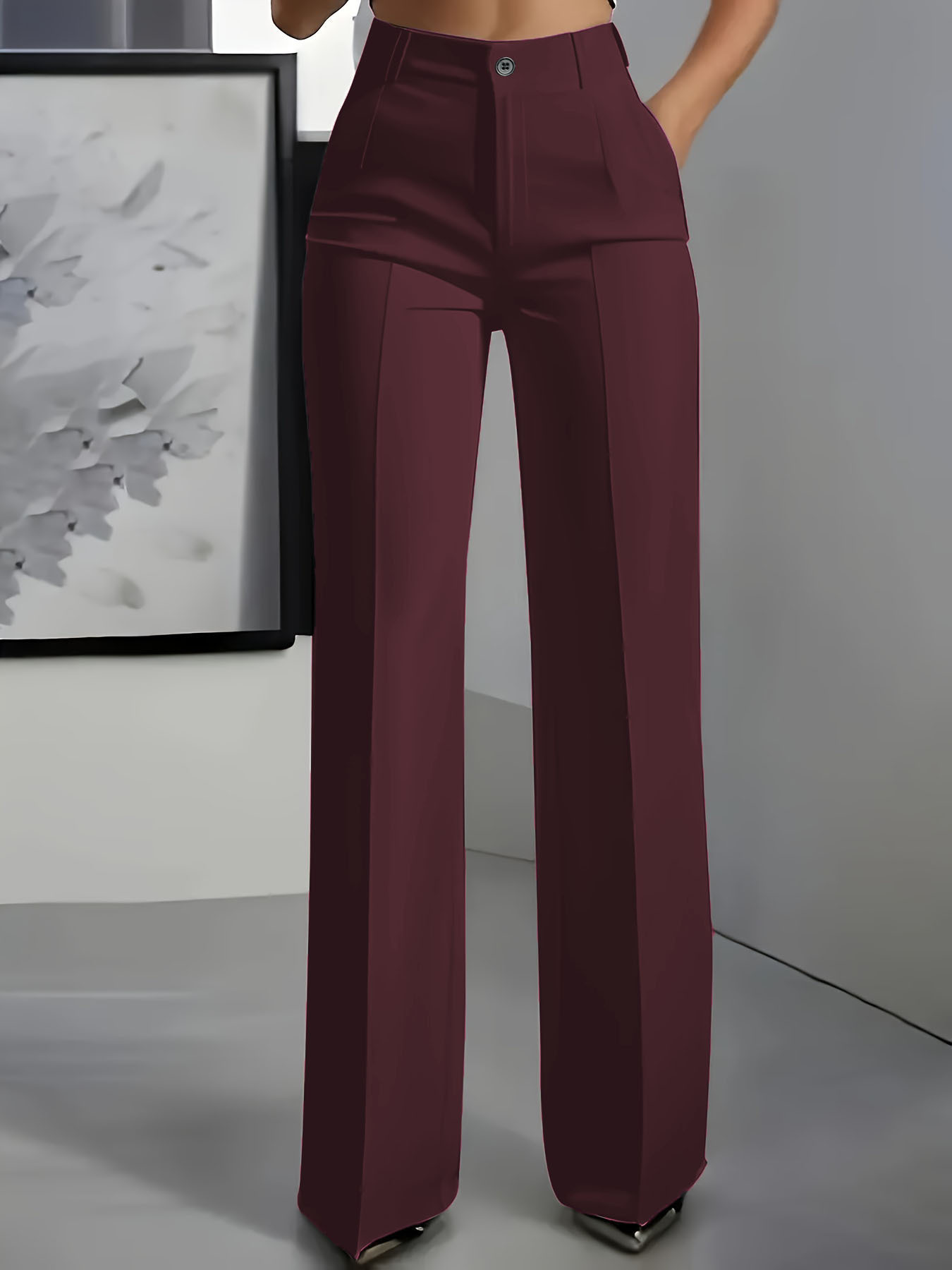 Tenue décontractée et tendance pour femme 2026 – Nouveau style, taille haute, fluide, coupe droite, simple, polyvalente.