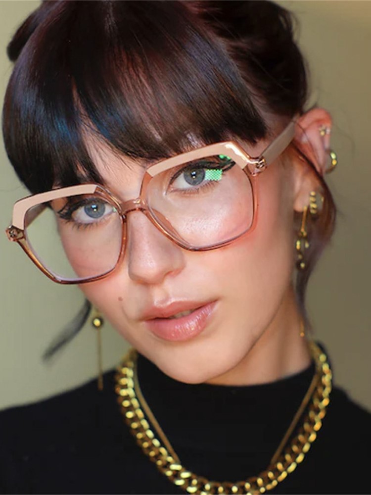 Monture de lunettes tendance décontractée, lunettes anti-lumière bleue, monture carrée rétro sans correction, monture colorée