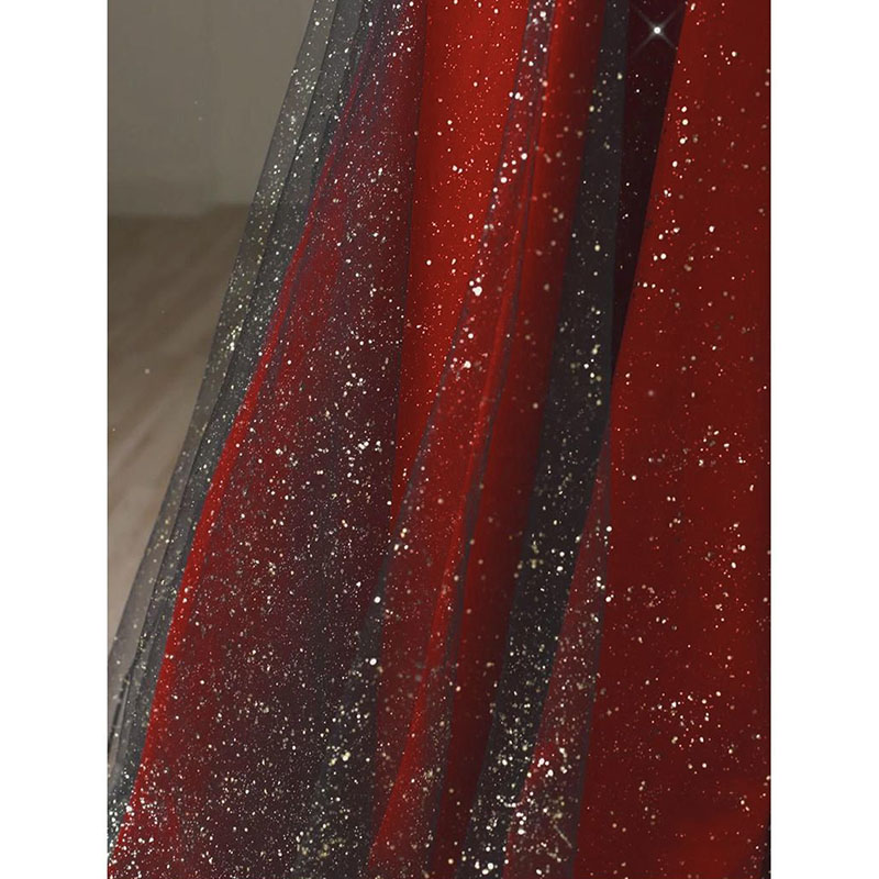 Robe de mariée de soirée 2026 Nouvelle Robe de mariée rouge haut de gamme à épaules dénudées Robe de fiançailles française pour femme