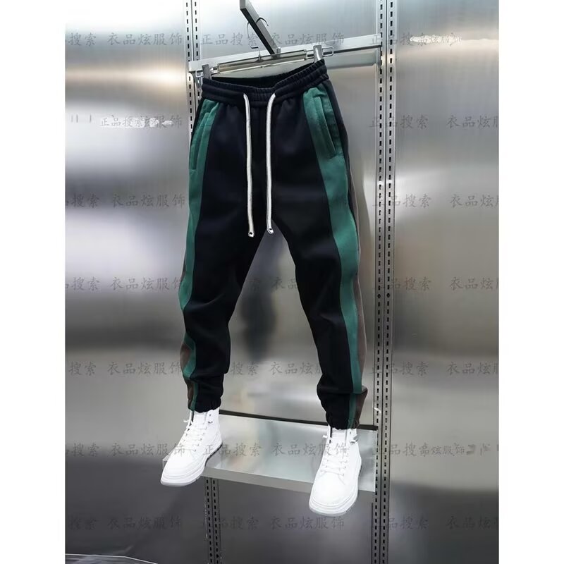 Pantalon de survêtement à coutures rayées pour hommes, sarouel décontracté, jogging, vêtements de marque de luxe, pantalon de survêtement à taille élastique, fjfraîchement