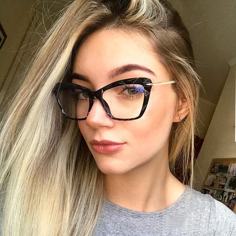 Lunettes à monture en acétate optique pour femmes, lunettes à jambes en métal, lunettes de marque de créateur, styles de mode