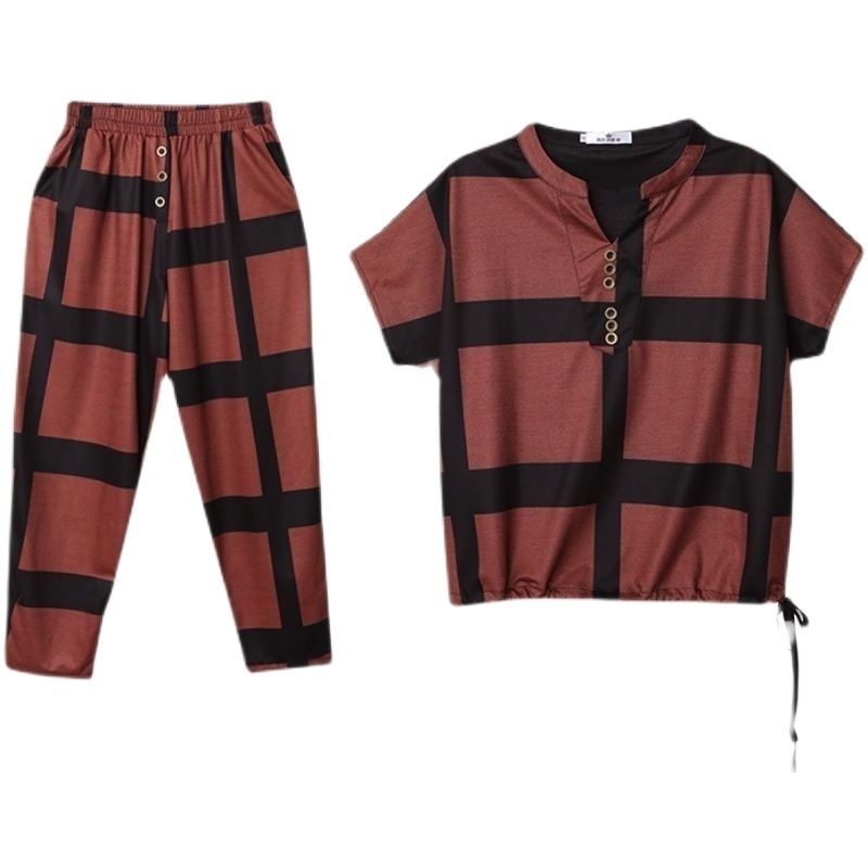 Ensemble deux pièces décontracté à manches courtes pour femmes, pantalon YHarun, vêtements grande taille, mode coréenne trempée, printemps, été, nouveau
