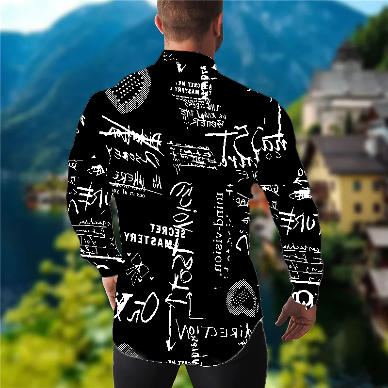 Chemise pour hommes mode décontractée blanc noir sport décontracté lettres anglaises doux confortable revers printemps été 2023 nouvelle offre spéciale XL