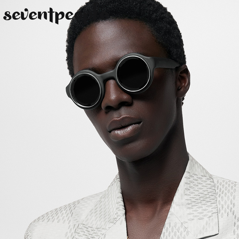 Lunettes de soleil rondes punk pour hommes 2026 – Design de marque de luxe, style steampunk, pour l'été, nouvelle mode, petites montures, lunettes de protection
