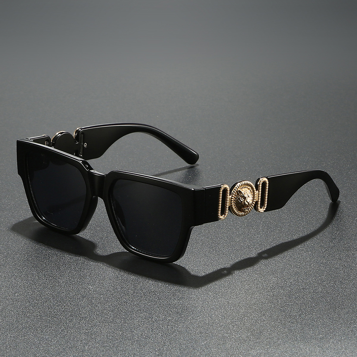 Nouvelles Lunettes de Soleil de Luxe 2025 pour Hommes et Femmes, Modèle Carré Lion, Designer de Marque, Unisexe, Style Classique, Protection UV400