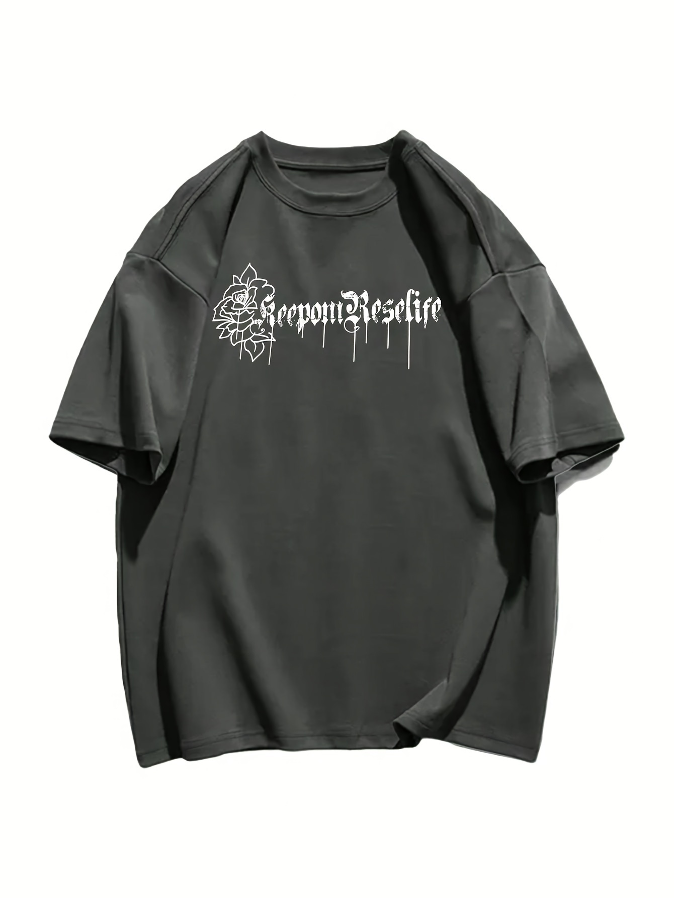 Mode coréenne femmes T-shirt vieux journal imprimé 100% coton T-shirt été col rond hauts amples rue décontracté femme vêtements
