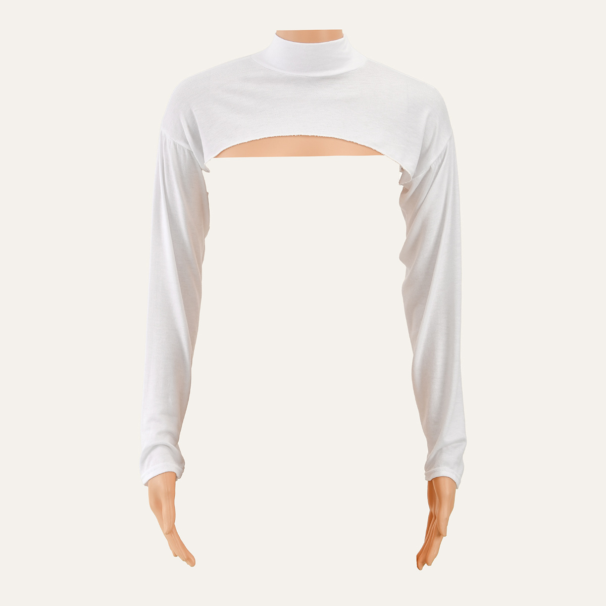 Élastique Modal coton Jersey col complet manches femme musulman longue bras couverture haussement d'épaules manches longues crème solaire porter sous t-shirt