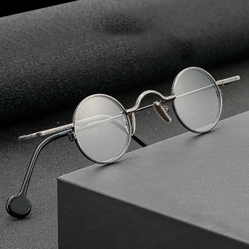 Lunettes de lecture rondes Steampunk en métal pour hommes et femmes, petite monture Anti lumière bleue presbyte rétro Vintage, verres transparents UV400