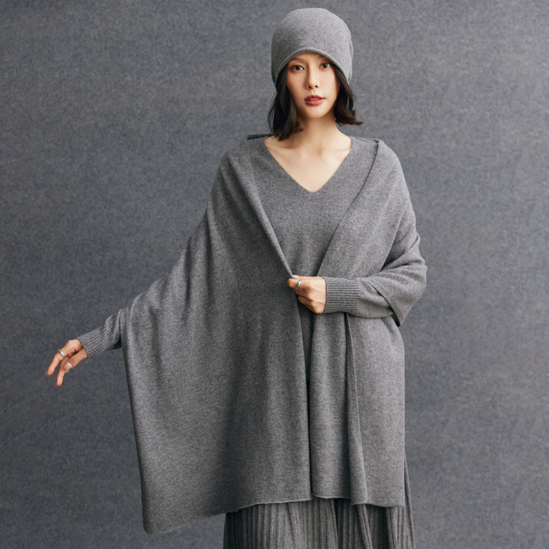 Écharpe de luxe haut de gamme pour femme en 100% cachemire bébé, tricotée, longue, style châle, douce et chaude, pour automne-hiver, modèle basique