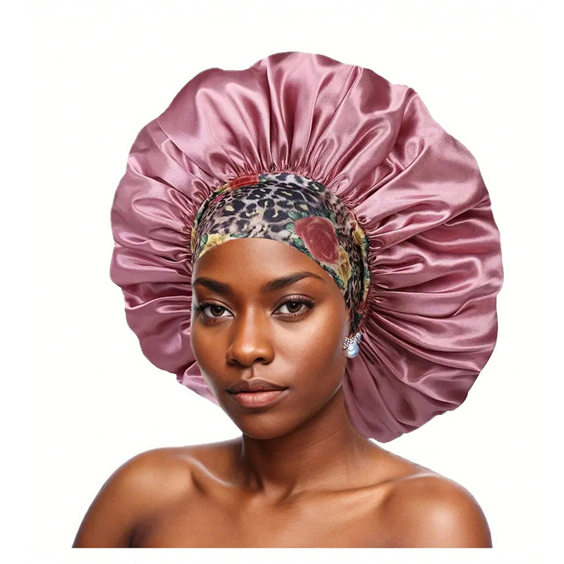 Bonnet uni pour femmes, mode décontractée, imprimé floral, bande large, bonnet doux et confortable pour dormir, pour femmes et filles
