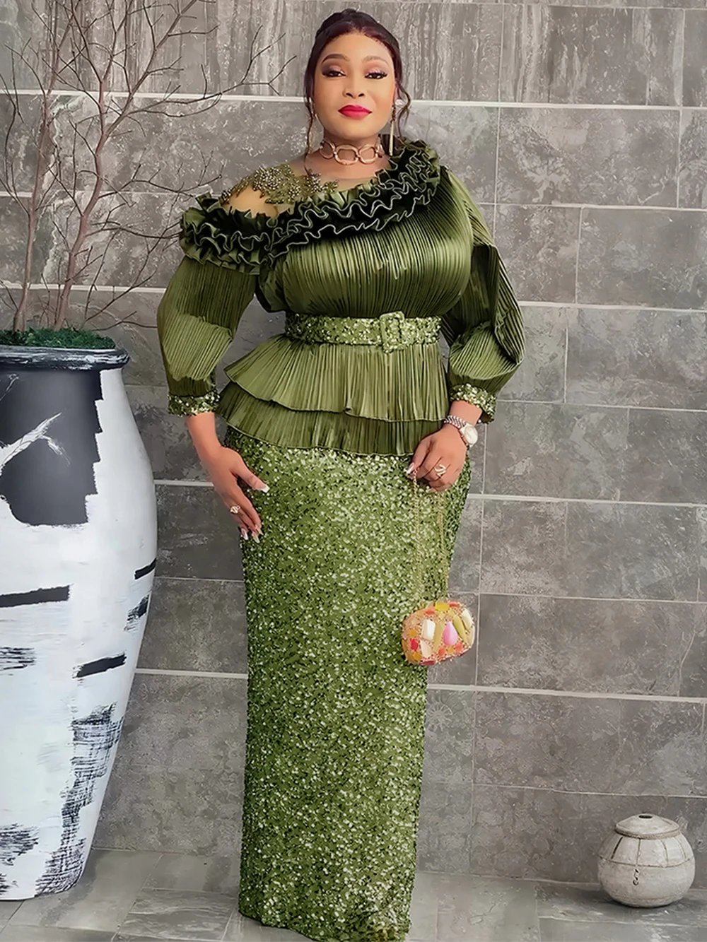 Robes Africaines de Luxe pour Femmes, Dashiki à Paillettes et Volants, Robes Longues pour Mariage, Fête, Anniversaire, Soirée, Collection 2026, Vêtements Africains