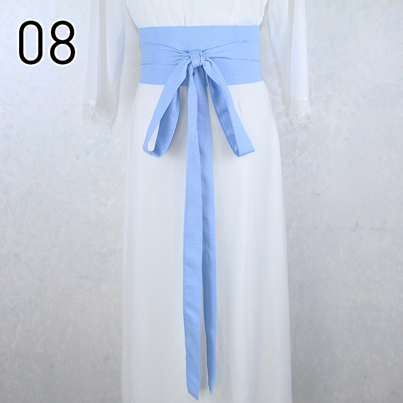 Ceinture Hanfu de Style Antique, 360cm de Long, en coton et lin, pour femmes, Kimono Obi Hanfu, décor de robe, ceinture de taille, accessoires de Cosplay