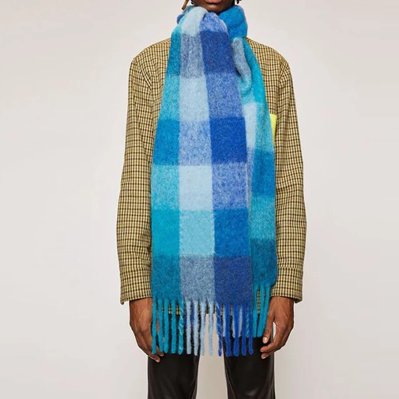Écharpe en cachemire pour hommes et femmes, couverture épaisse et chaude, Plaid coloré, longs glands, châles doux, enveloppes de cou, nouvelle collection 2023
