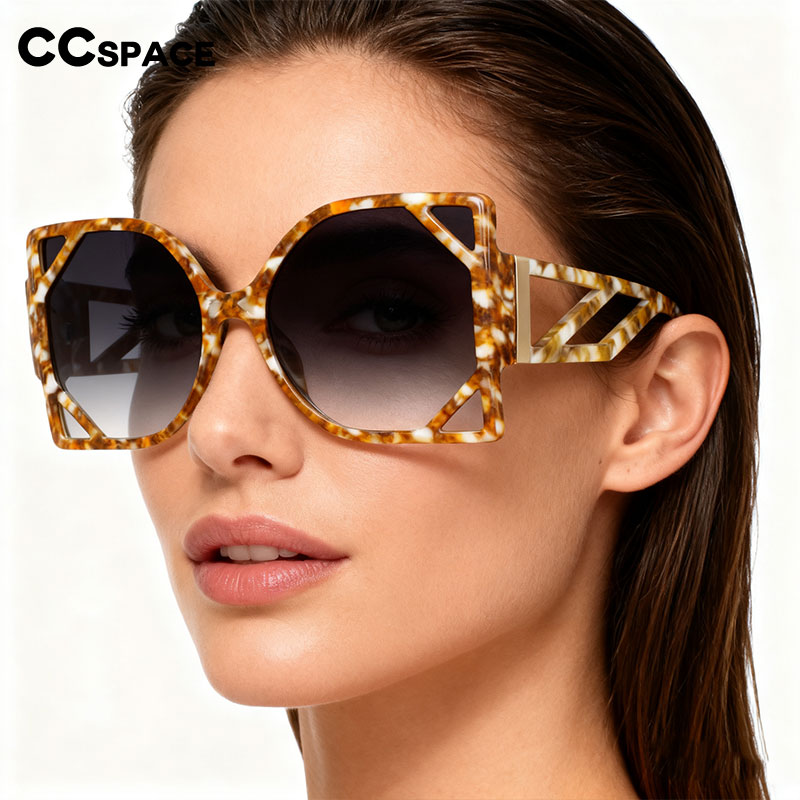 Lunettes de soleil Vintage à grande monture pour femmes, carrées de marque, rétro surdimensionnées, lunettes de soleil polygone ﻿ ﻿