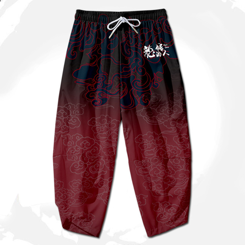 La grande vague de Kanagawa Kimono pantalon hommes vêtements asiatiques pantalon de bain décontracté mâle japonais Anime Yukata pantalon pantacourt