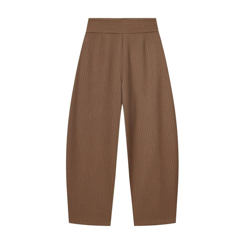 Pantalon large pour femme, style rétro, couleur foncée, plissé, taille haute, décontracté, pour le travail ou le bureau, coupe droite