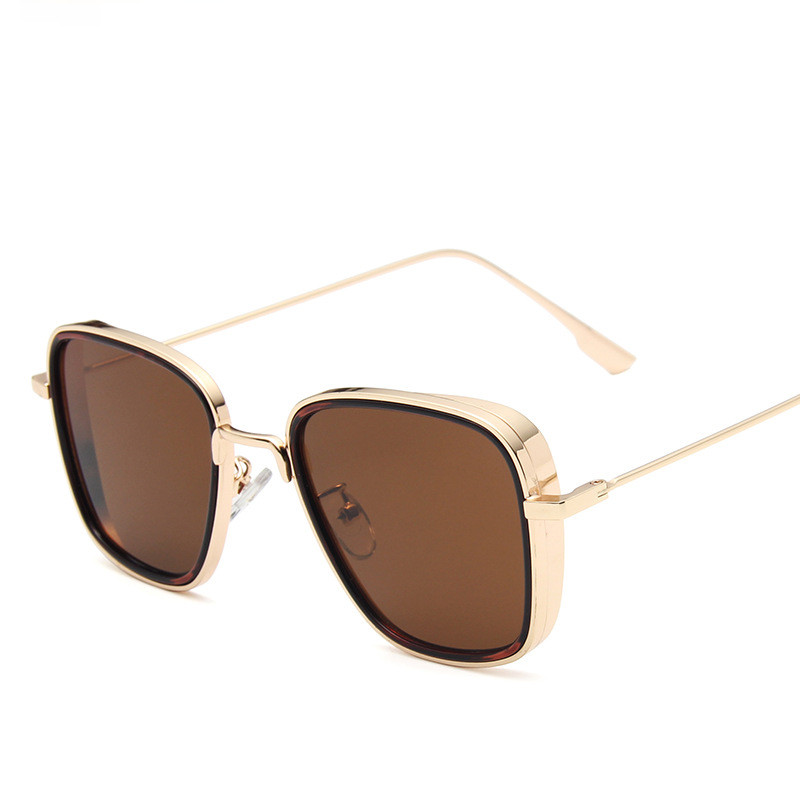Lunettes de soleil carrées en métal pour hommes et femmes, marque de luxe, rétro, steampunk, nickel é, nuances, UV400, 2020