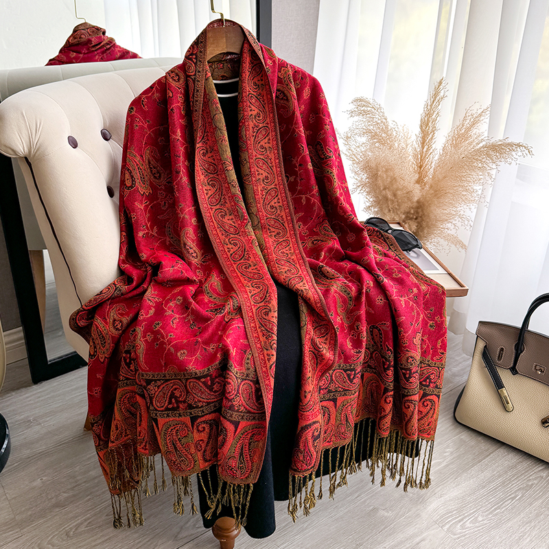 Gland couverture conception épaisse Pashmina nouveau hiver chaud châle enveloppement Paisley motif écharpe femmes foulard Poncho étoles 2025