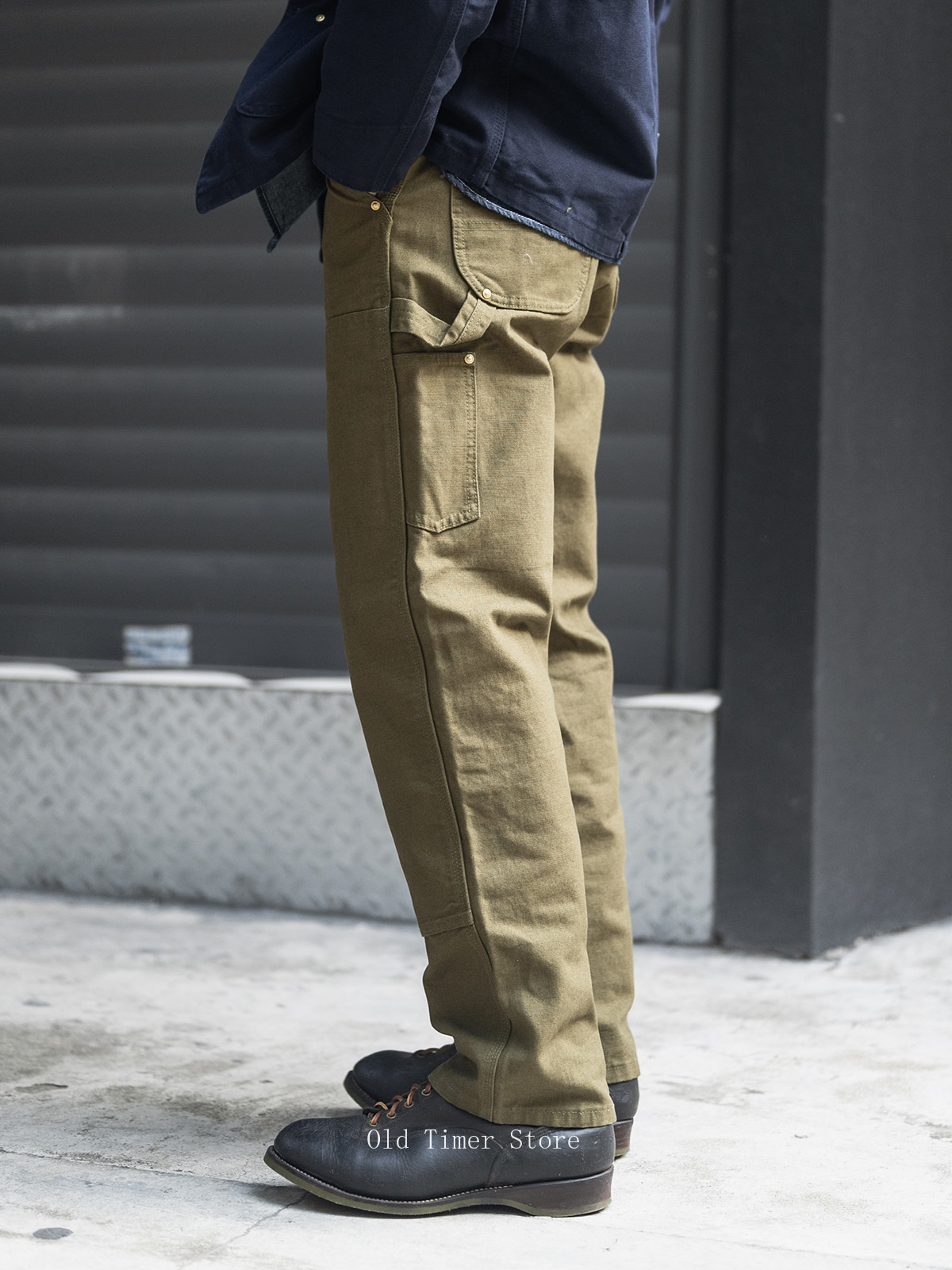 Qingtian – pantalon Canpenter en toile Double genou, vêtements de travail Vintage, pantalon pour hommes d'inspiration du patrimoine
