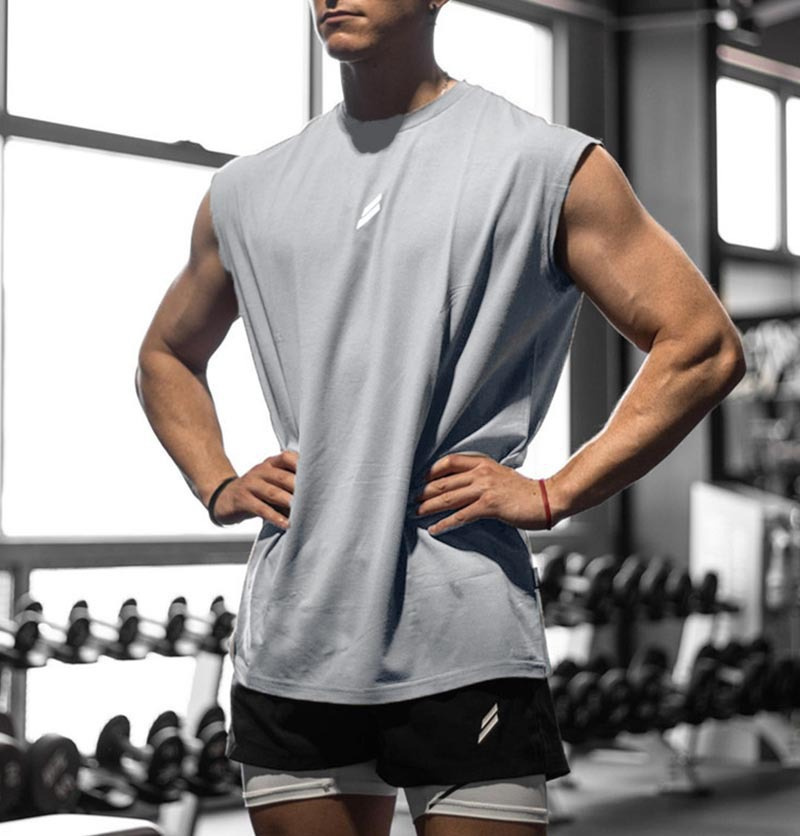 Nouveau débardeur de sport d'été pour hommes, respirant, ample, en maille, sans manches, séchage rapide, vêtement de fitness masculin
