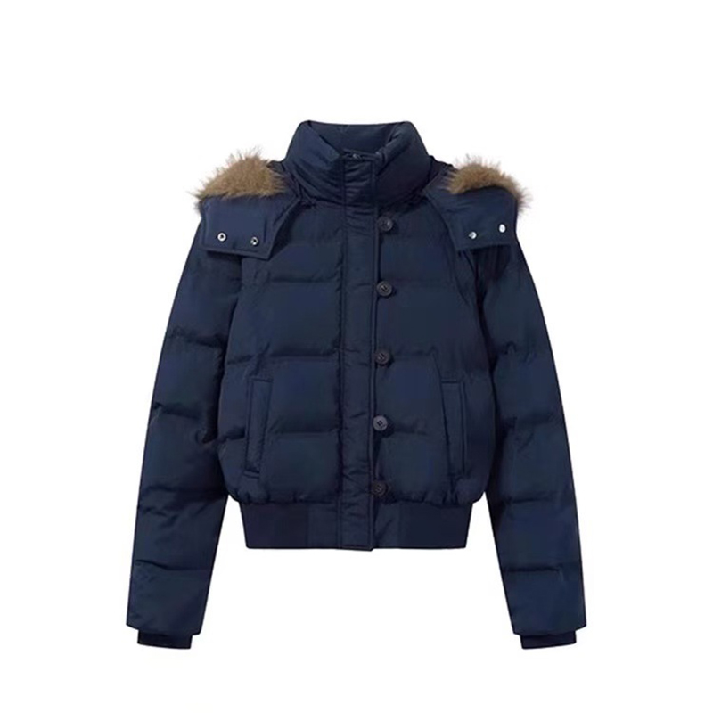 Veste chaude d'hiver pour femmes, coréen, épais, grand col en fourrure, vêtements d'extérieur à capuche, mode décontractée, manteau court détachable rembourré en coton