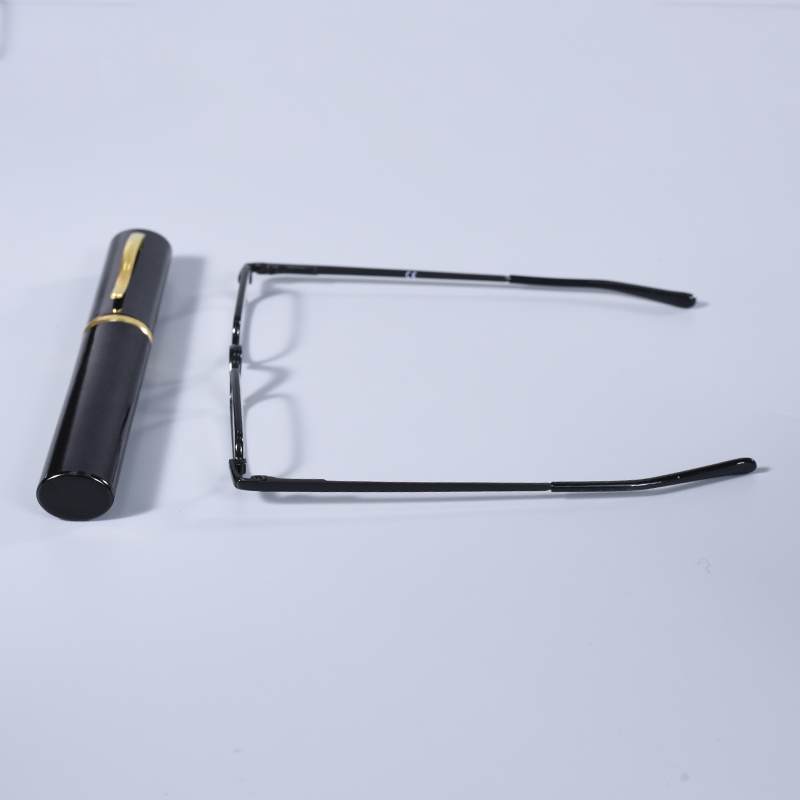 Lunettes de lecture élégantes à monture noire, monture en métal ultra-fine, lunettes de lecture portables pour hommes et femmes, mini-lunettes de lecture pour presbytie