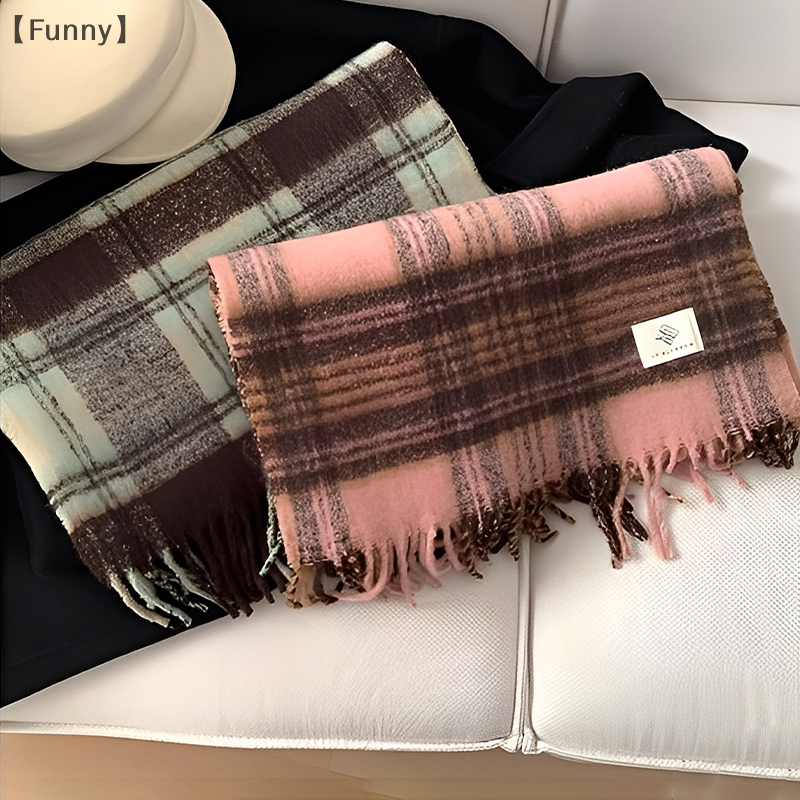 maveraFunny AanAutumn et hiver nouveau Couple écharpe femmes chaud épais châle rétro paresseux Style Plaid cou écharpe