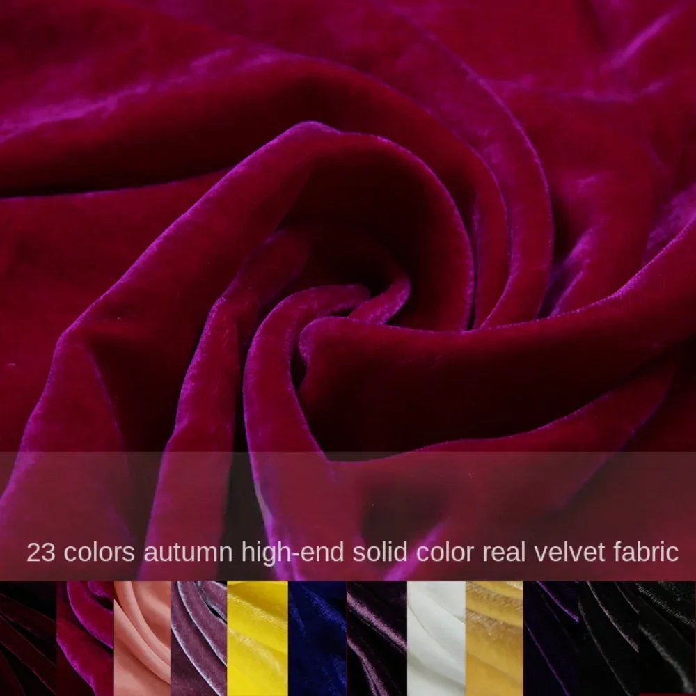 Tissu de velours véritable de luxe, robe de banquet en velours de mûrier, vêtements de haute qualité, drapé doux au mètre, 1 m, 3 m, 5m