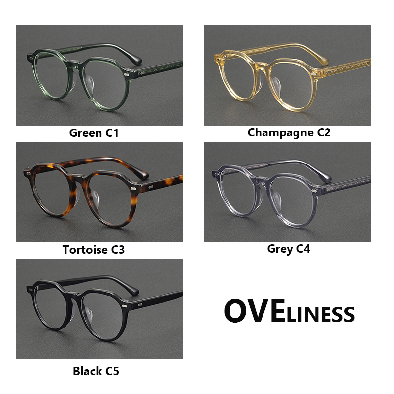 Monture de lunettes rondes rétro faites à la main japonaises pour hommes et femmes, monture de lunettes en acétate vintage, lunettes complètes, 2025