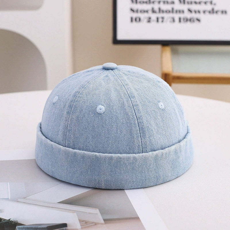 Mode Denim sans bride crâne casquette rétro hommes réglable Docker casquettes bonnet chapeau Hip Hop chapeau Skullcap unisexe seau casquette papa chapeau