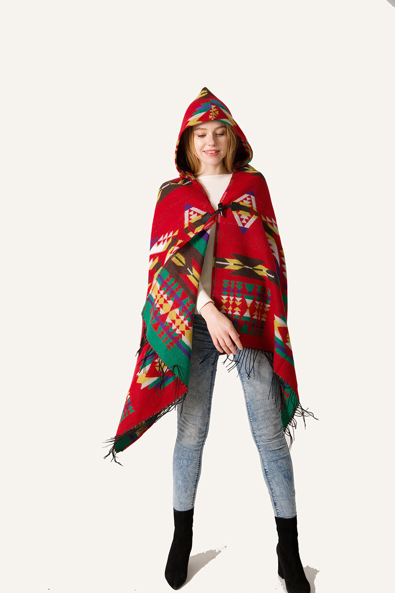 Châle Bohème Multifonction Ethnique, Écharpe Tribale à Franges, Sweats à Capuche, Cardigans Rayés, Couvertures, Cape, Châle, Glands, Poncho, Manteau