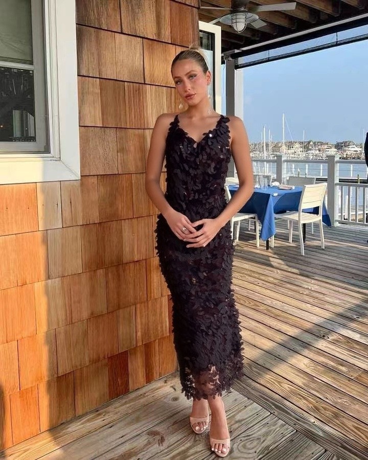 Robe longue sirène moulante à sequins pour femme, sexy, col U profond, sans manches, dos nu, tenue de soirée élégante pour club et fête