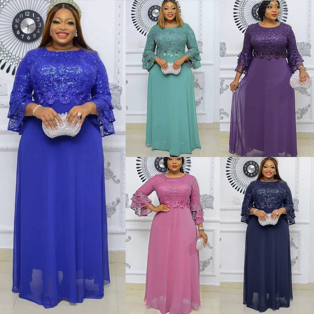 Robes de soirée africaines pour femmes Dashiki Ankara dentelle robes de mariée élégante turquie musulmane robe Maxi grande taille jupe africaine