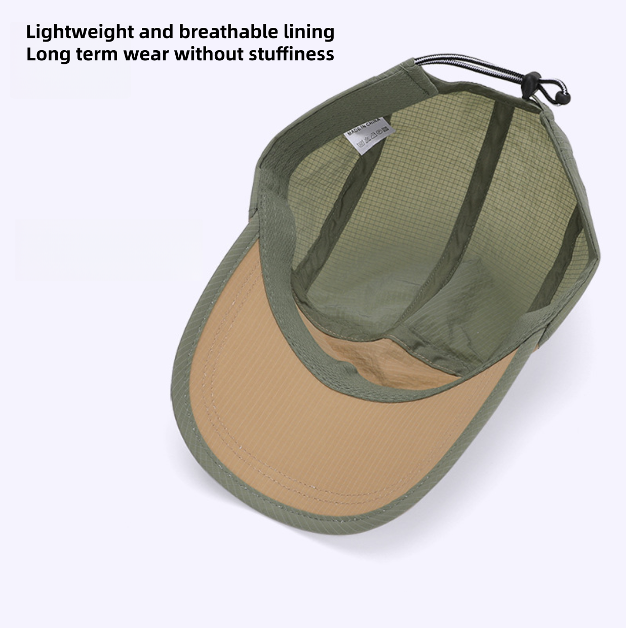Chapeau léger, portable, bicolore et à séchage rapide pour hommes, avec élasticité réglable qui ne serre pas la tête, adapté à la randonnée en plein air, au cyclisme, à l'alpinisme, à la pêche et à une utilisation quot