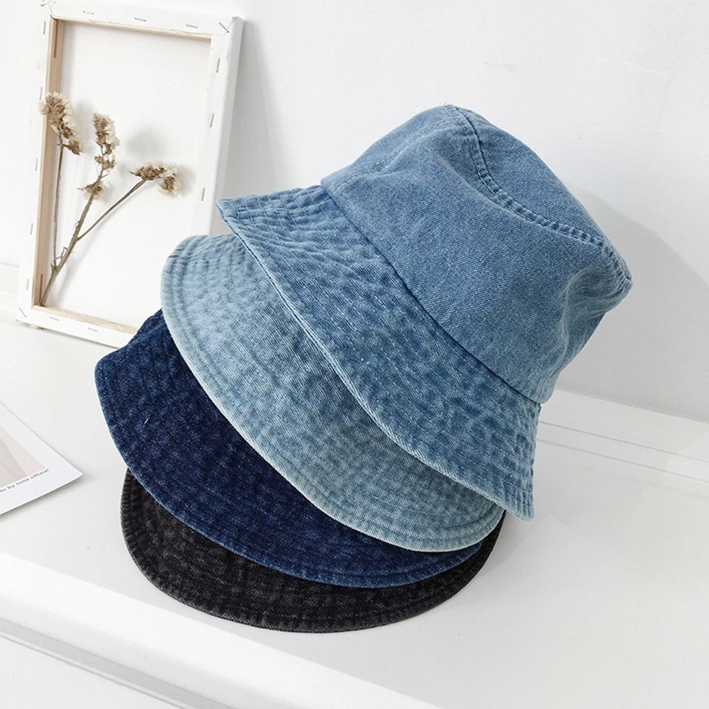 Chapeau de plage en coton unisexe, chapeau ander, tissu denim, bonnet de soleil en plein air, chapeau de bain Suffolk, chapeaux d'été pour femmes, chapeau E27