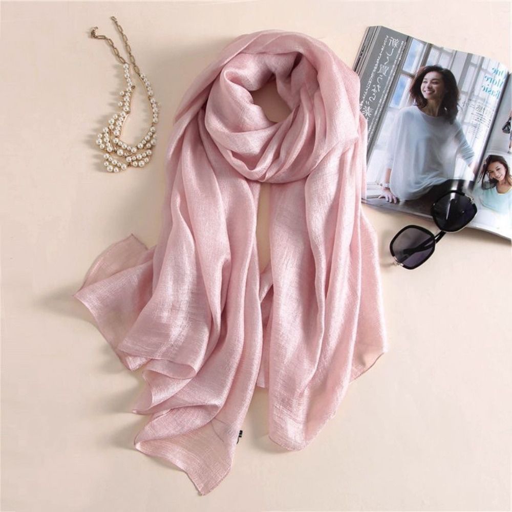 Écharpe en lin uni pour femme, foulard pour document pur, châle de protection solaire pour femme, bandanas grande taille, hijab à la mode, 180x85cm