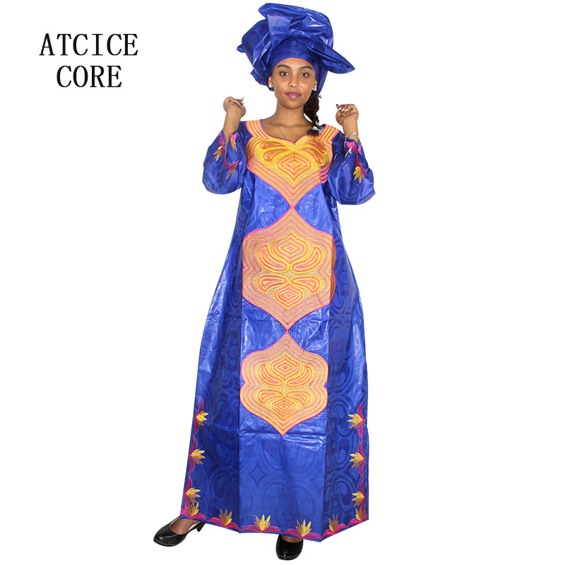 Robes africaines pour femmes, manches 3/4, robe grande taille avec écharpe