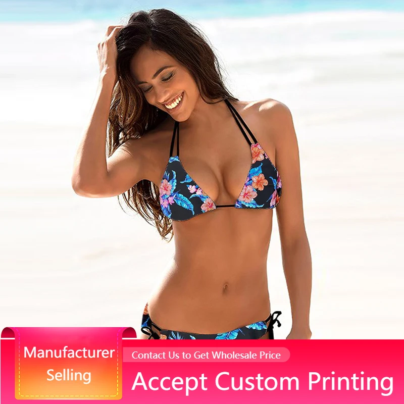 2022 nouveaux maillots de bain femme Sexy Push Up Bikini ensemble maillot de bain femmes imprimer fleuri maillots de bain Biquini deux pièces maillot de bain