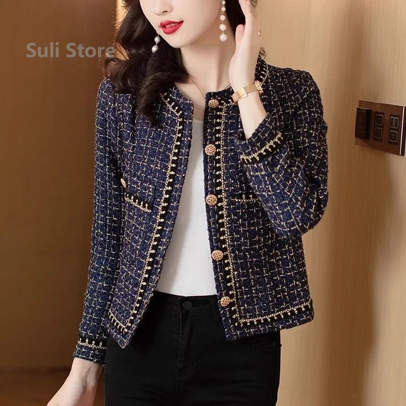 Femmes, à la mode à manches longues petite veste de Style parfumé 2025 automne hiver femme nouveau haut en dentelle de Niche, veste courte amincissante