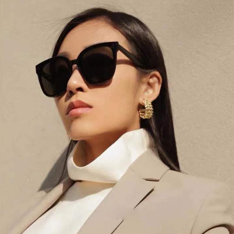 Lunettes de soleil en œil de chat polarisées pour femmes et hommes, marque de luxe coréenne, haute qualité, tendance acétate, nuances pour dames, UV400