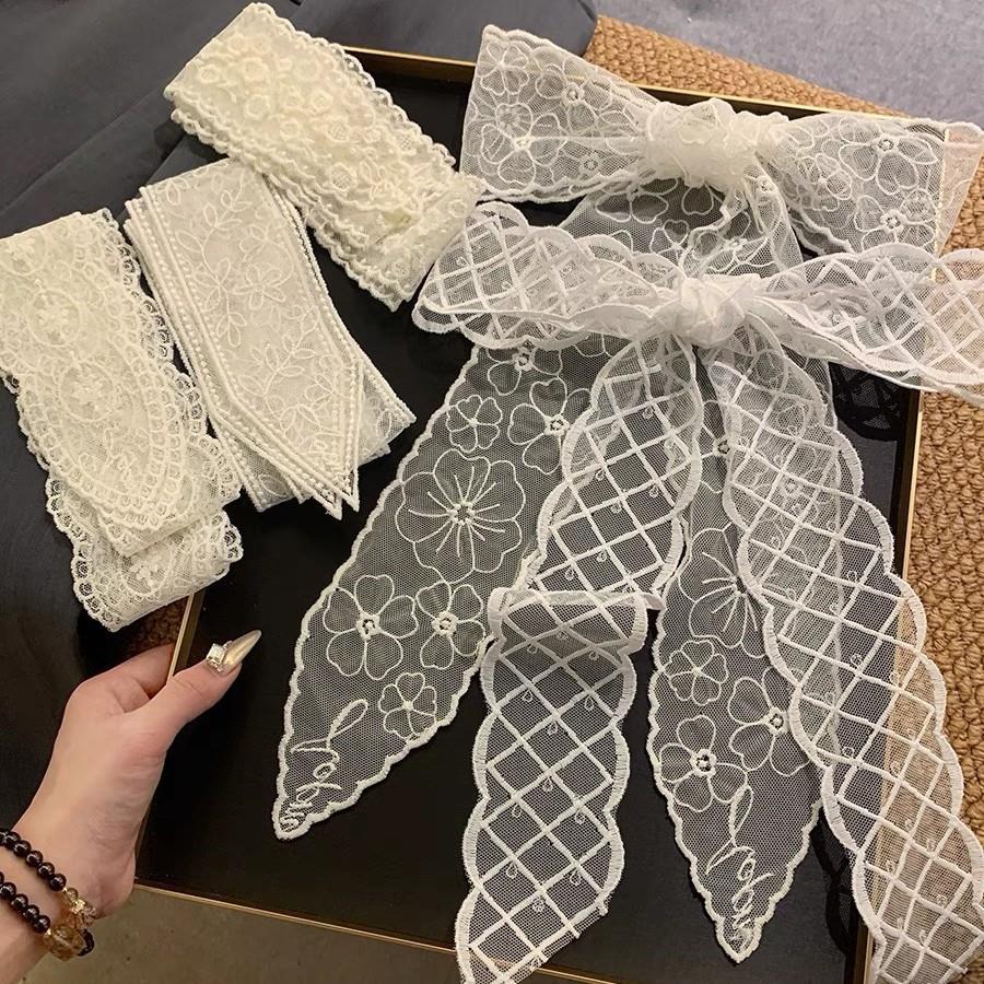 Nouvelle dentelle florale cheveux écharpe longue maigre ruban foulard bande foulards réglable voyage Photo bandeau pour femmes petites écharpes