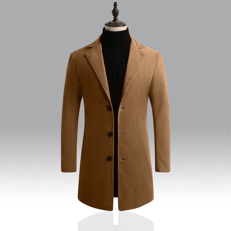 Manteau en laine pour hommes, automne et hiver, manteau Long, manteaux et vestes en laine
