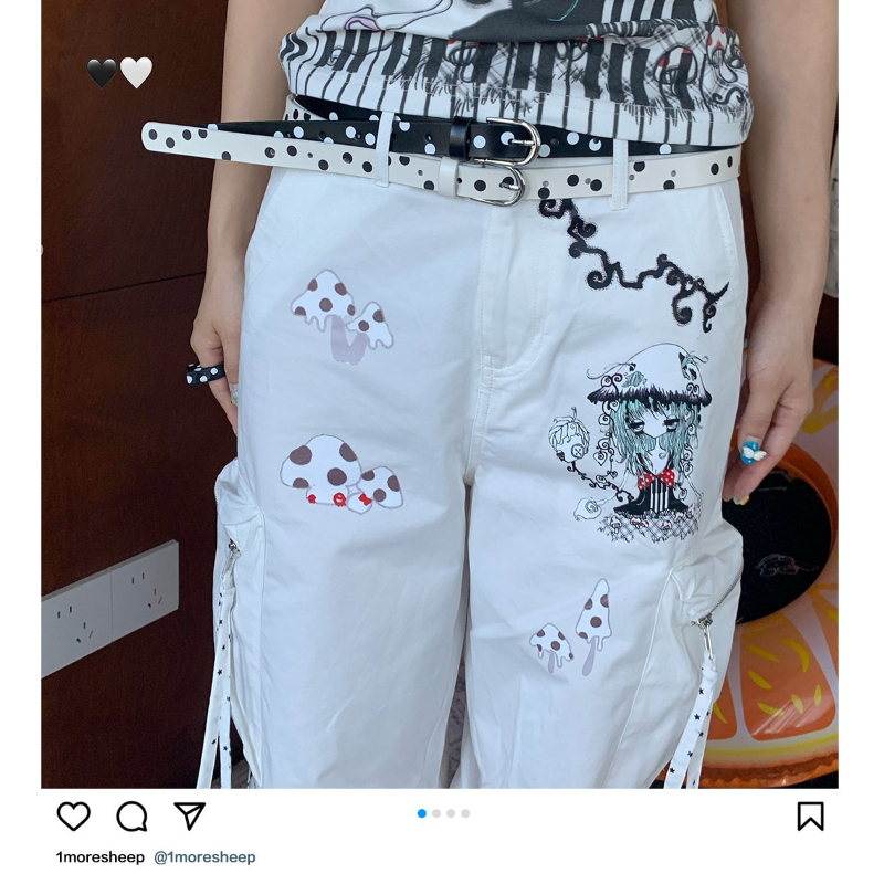 Ceinture colorée contrastante rétro à pois, tendance Y2K, style coréen, pour jeans et jupes, accessoires de shopping, ceinture pour femme