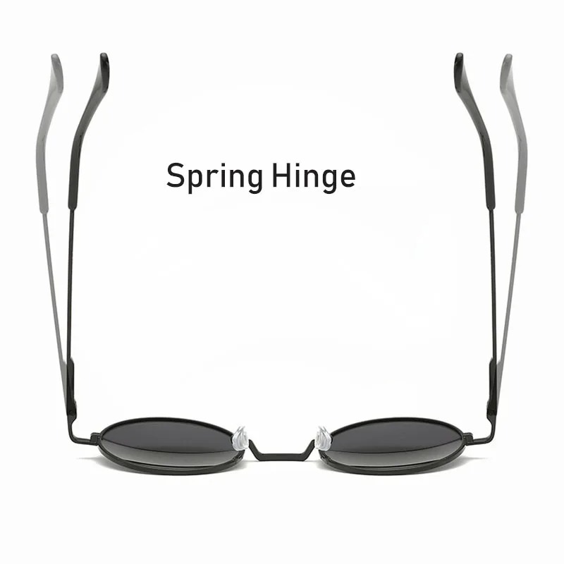 Lunettes de soleil rondes rétro vintage pour hommes, lunettes de soleil de marque pour femmes, monture en métal alliage, verres noirs, lunettes de conduite UV400